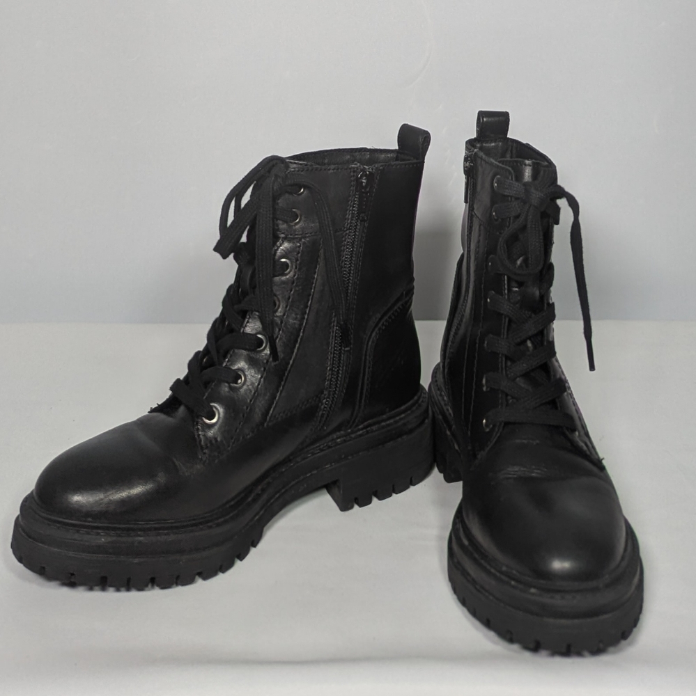 Geox Womens D IRIDEA Combat Boot Sz 6 black - Picture 2 of 3